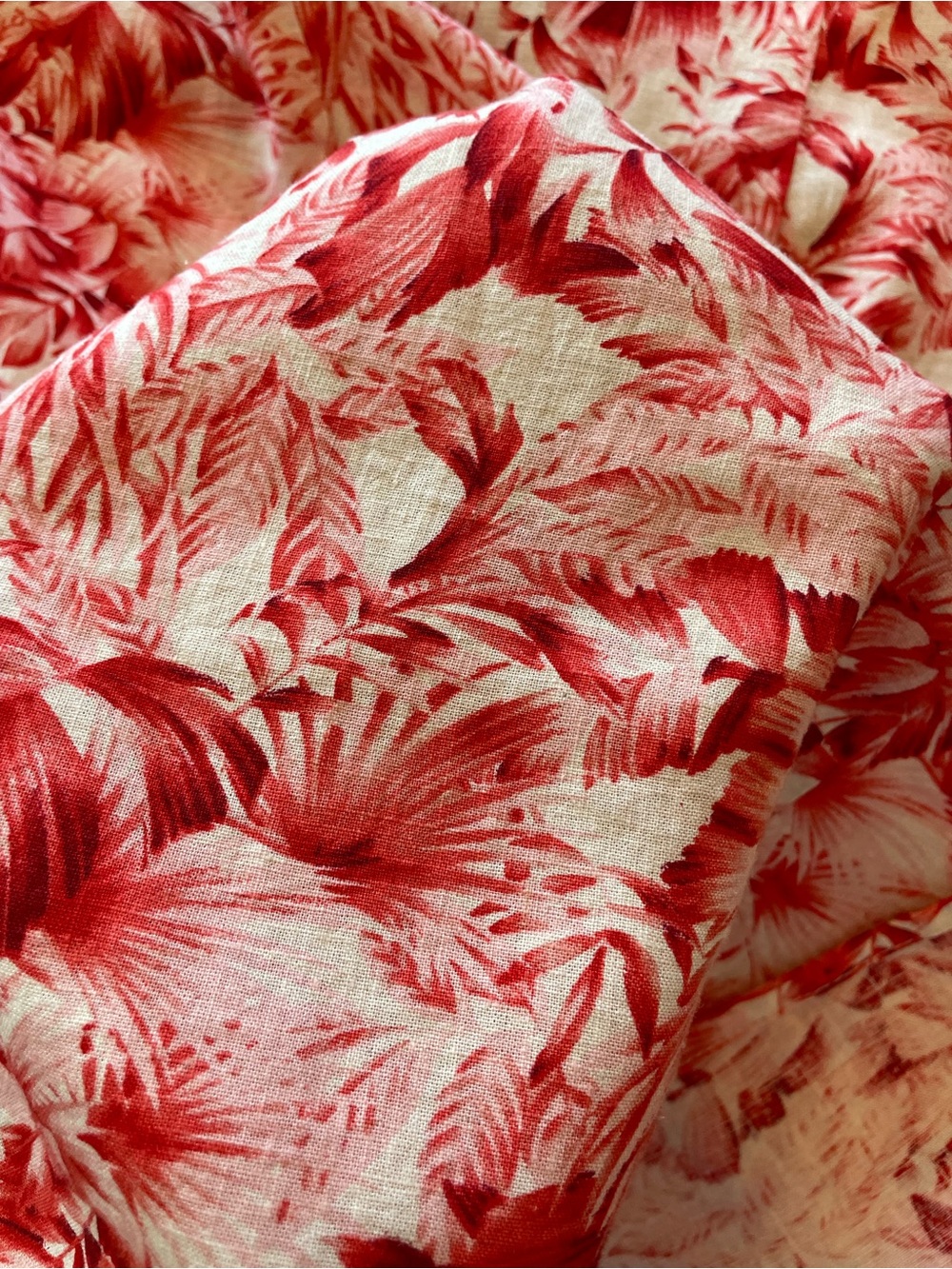 NWT linen blend Red tropical Floral A-Line Maxi Skirt 4 - Picture 4 of 7